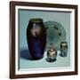 Tiffany Favrile Plate and Vases, New York, circa 1890 (Glass)-null-Framed Giclee Print