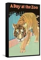 Tiger, a Day at the Zoo-null-Framed Stretched Canvas