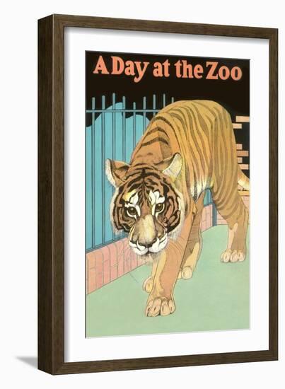 Tiger, a Day at the Zoo-null-Framed Art Print