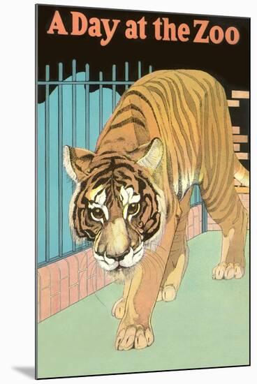 Tiger, a Day at the Zoo-null-Mounted Art Print