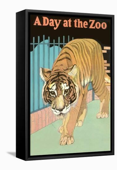 Tiger, a Day at the Zoo-null-Framed Stretched Canvas