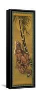 Tiger Among Bamboo with Full Moon-null-Framed Stretched Canvas