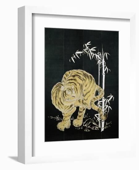 Tiger and Bamboo-null-Framed Giclee Print