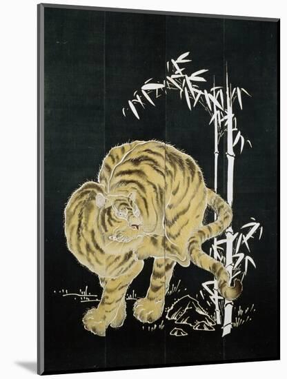 Tiger and Bamboo-null-Mounted Giclee Print