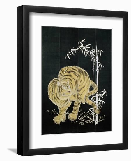 Tiger and Bamboo-null-Framed Premium Giclee Print