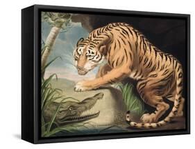 Tiger and Crocodile, Engraved by Charles Turner (1773-1857), Pub. by James Daniell and Co., 1799-James Northcote-Framed Stretched Canvas