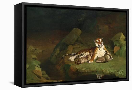 Tiger and Cubs-Jean Leon Gerome-Framed Stretched Canvas