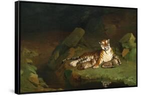 Tiger and Cubs-Jean Leon Gerome-Framed Stretched Canvas