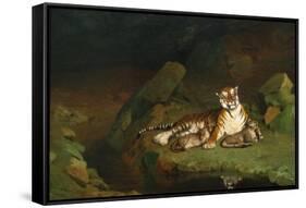 Tiger and Cubs-Jean Leon Gerome-Framed Stretched Canvas