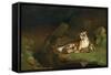 Tiger and Cubs-Jean Leon Gerome-Framed Stretched Canvas