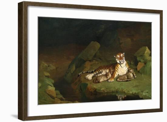 Tiger and Cubs-Jean Leon Gerome-Framed Art Print