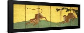 Tiger and Leopard Among Bamboo-null-Framed Premium Giclee Print