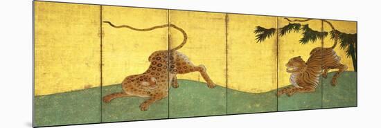 Tiger and Leopard Among Bamboo-null-Mounted Premium Giclee Print