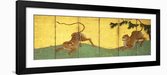 Tiger and Leopard Among Bamboo-null-Framed Giclee Print