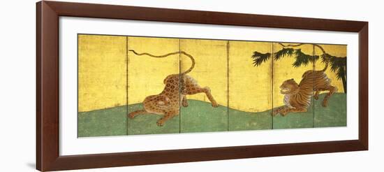 Tiger and Leopard Among Bamboo-null-Framed Giclee Print