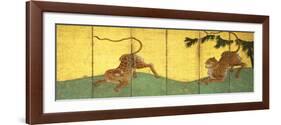 Tiger and Leopard Among Bamboo-null-Framed Giclee Print