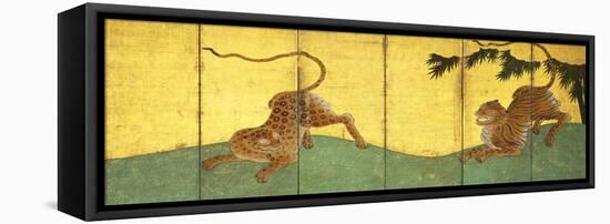 Tiger and Leopard Among Bamboo-null-Framed Stretched Canvas