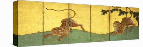 Tiger and Leopard Among Bamboo-null-Stretched Canvas