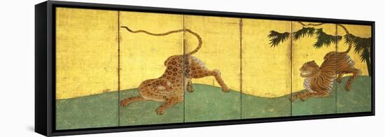 Tiger and Leopard Among Bamboo-null-Framed Stretched Canvas