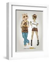 Tiger and Leopard in Swag Style-Olga Angellos-Framed Art Print