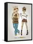 Tiger and Leopard in Swag Style-Olga Angellos-Framed Stretched Canvas