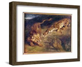 Tiger and Lion-Eugene Delacroix-Framed Giclee Print