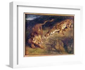 Tiger and Lion-Eugene Delacroix-Framed Giclee Print