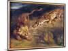 Tiger and Lion-Eugene Delacroix-Mounted Giclee Print