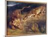 Tiger and Lion-Eugene Delacroix-Mounted Giclee Print