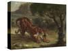 Tiger and Snake, 1862-Eugene Delacroix-Stretched Canvas