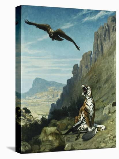 Tiger and Vulture-Jean Leon Gerome-Stretched Canvas