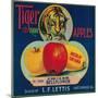 Tiger Apple Crate Label - Watsonville, CA-Lantern Press-Mounted Art Print