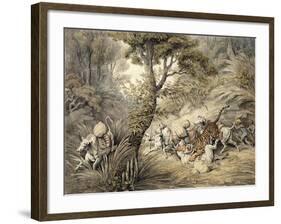 Tiger Attacking a Cattle Train-Samuel Howitt-Framed Giclee Print