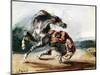 Tiger Attacking a Wild Horse-Eugene Delacroix-Mounted Giclee Print
