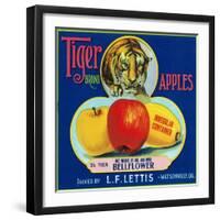 Tiger Brand Apple Label, Watsonville, California-Lantern Press-Framed Art Print