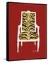 Tiger Chair on Red-Chariklia Zarris-Framed Stretched Canvas