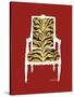 Tiger Chair on Red-Chariklia Zarris-Stretched Canvas