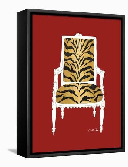 Tiger Chair on Red-Chariklia Zarris-Framed Stretched Canvas