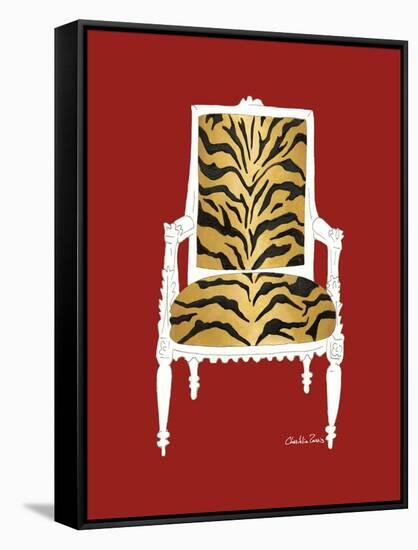 Tiger Chair on Red-Chariklia Zarris-Framed Stretched Canvas