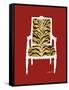 Tiger Chair on Red-Chariklia Zarris-Framed Stretched Canvas