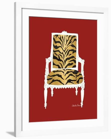 Tiger Chair on Red-Chariklia Zarris-Framed Art Print