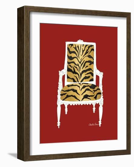 Tiger Chair on Red-Chariklia Zarris-Framed Art Print
