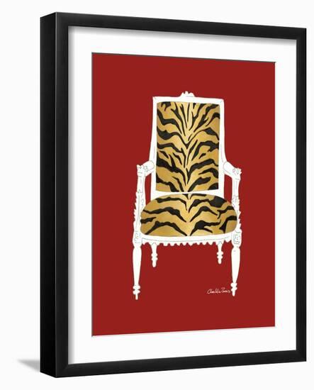 Tiger Chair on Red-Chariklia Zarris-Framed Art Print