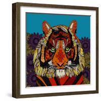 Tiger Chief Blue-Sharon Turner-Framed Art Print