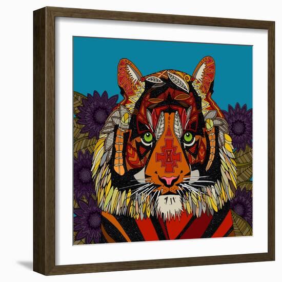 Tiger Chief Blue-Sharon Turner-Framed Art Print