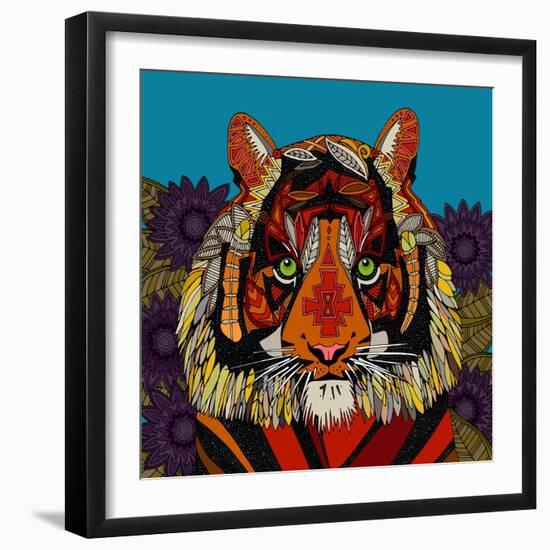 Tiger Chief Blue-Sharon Turner-Framed Art Print