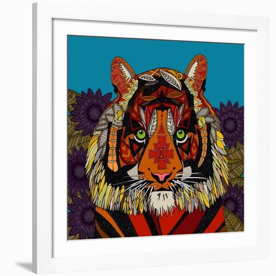 Tiger Chief Blue-Sharon Turner-Framed Art Print