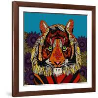 Tiger Chief Blue-Sharon Turner-Framed Art Print