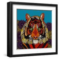 Tiger Chief Blue-Sharon Turner-Framed Art Print