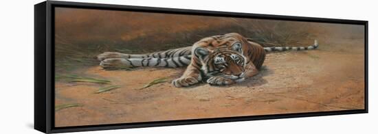 Tiger Cub Heat of the Day-Michael Jackson-Framed Stretched Canvas